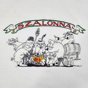 Vintage 90s Kurtzman Shirt Adult Large White Szalonna Best FOTL Single Stitch